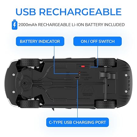 Mirana Chrome Tracer | Rechargeable High Speed Racing RC Car | On Click Nitro Boost | Remote Control Car Toys for Kids | Limited Edition | Multicolor