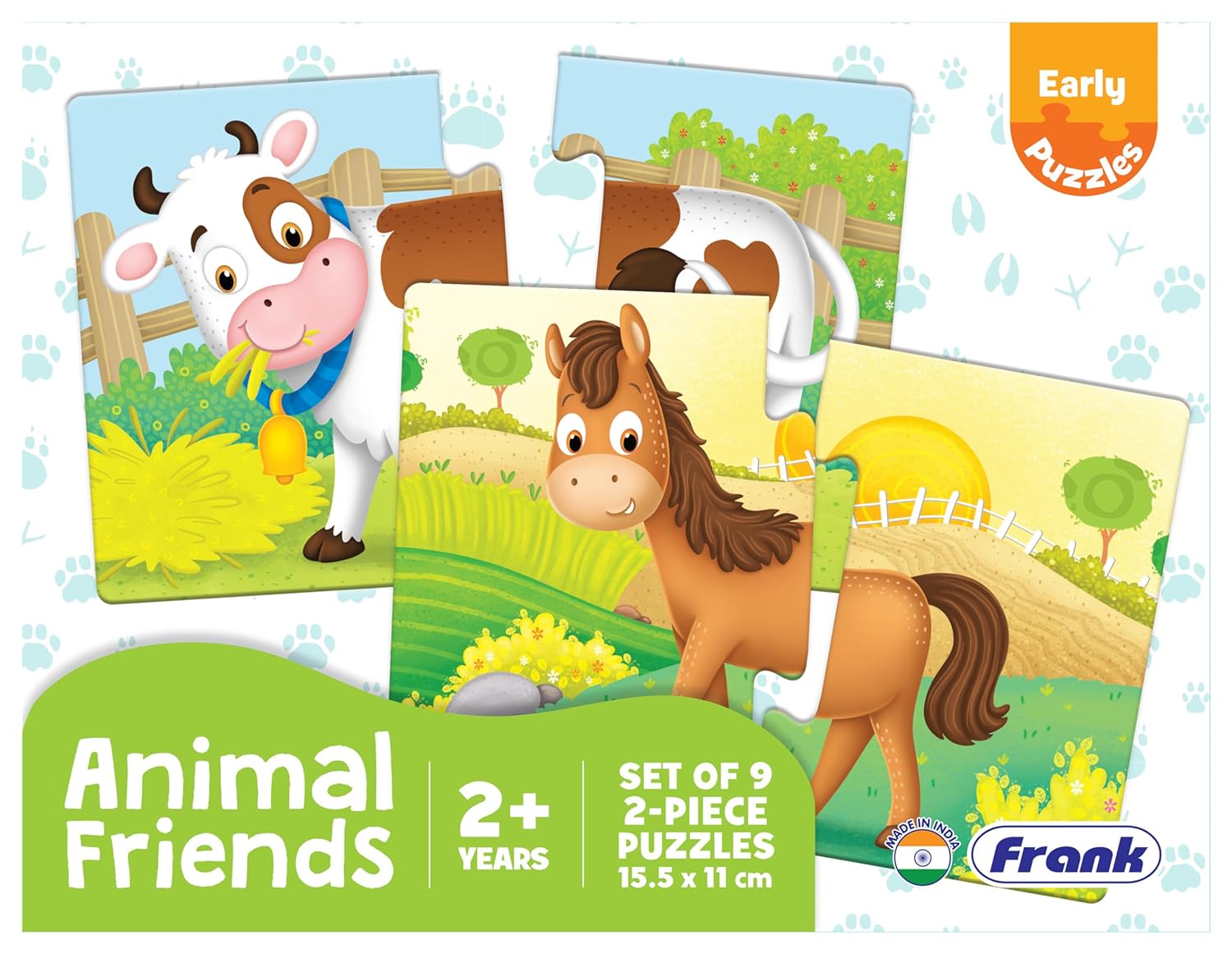 Frank Animal Friends Early 2 Piece Puzzles for Kids - Multicolor