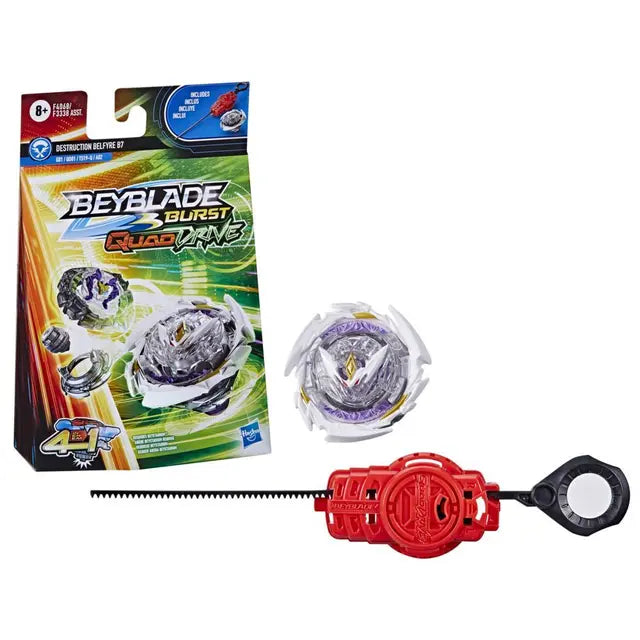 Beyblade Burst QuadDrive Destruction Belfyre B7 Spinning Top Starter Pack -- Battling Game Top Toy with Launcher