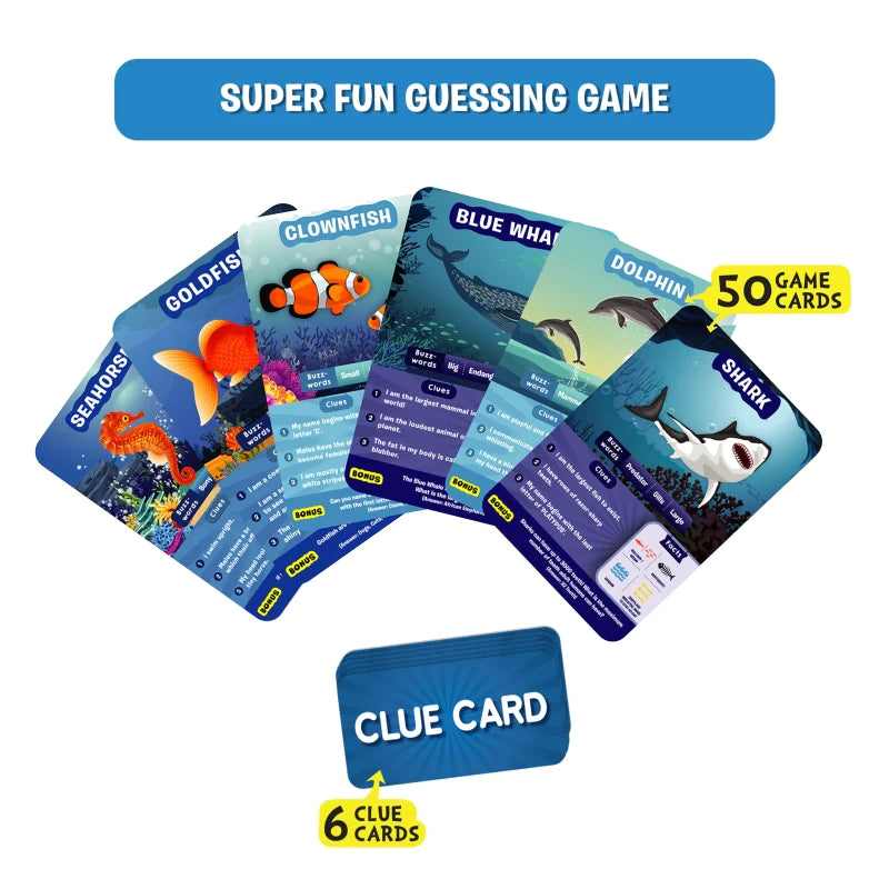 Guess in 10: Underwater Animals | Trivia card game (ages 8+)
