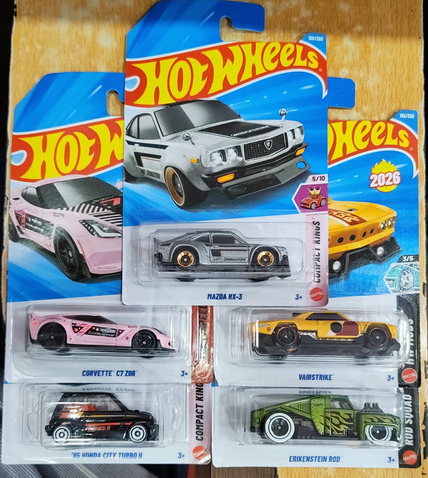 Hot Wheels Mainline - Combo Pack of 5 Cars - F Case 2026 - Long Card