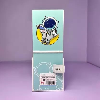 Password Protected Pencil Box with Mirror to Keep Stationery, Makeup Brushes Space Astronaut Themed Pencil Boxes with 1 Compartment - Assorted