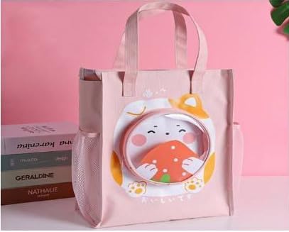 Hand Bag for Women, Girls, and Children – Multi-Purpose Waterproof Portable Carrying Bag, Tote Bag, File Bag, Lunch Bag, Office Bag, Double Layer Zipper Bag