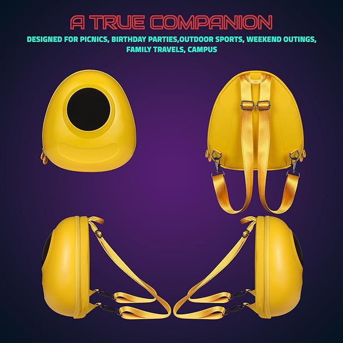 Hookaba: GlowBuddy LED Eyes Kids Backpack,Waterproof IPX5 Premium PU 13 Ltr Capacity For Kids - Multicolor