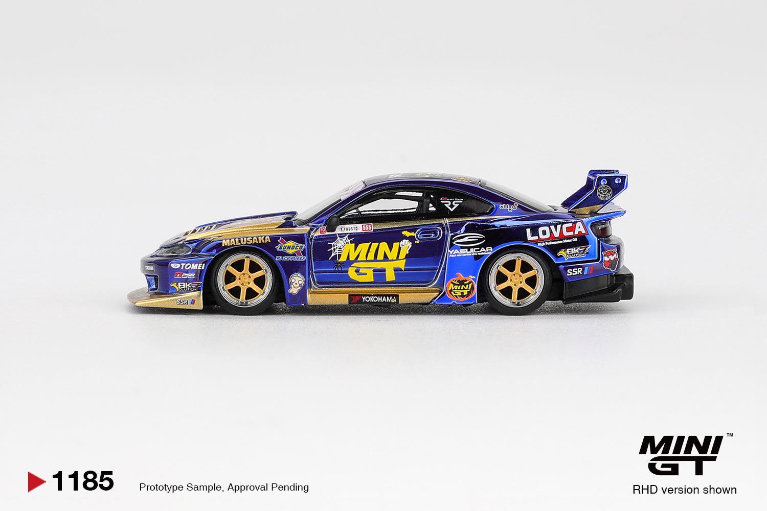 Mini GT Nissan LB-Super Silhouette S15 SILVIA #555 Team MINI GT Liberty Walk 2025 Formula Drift Halloween Special #1185
