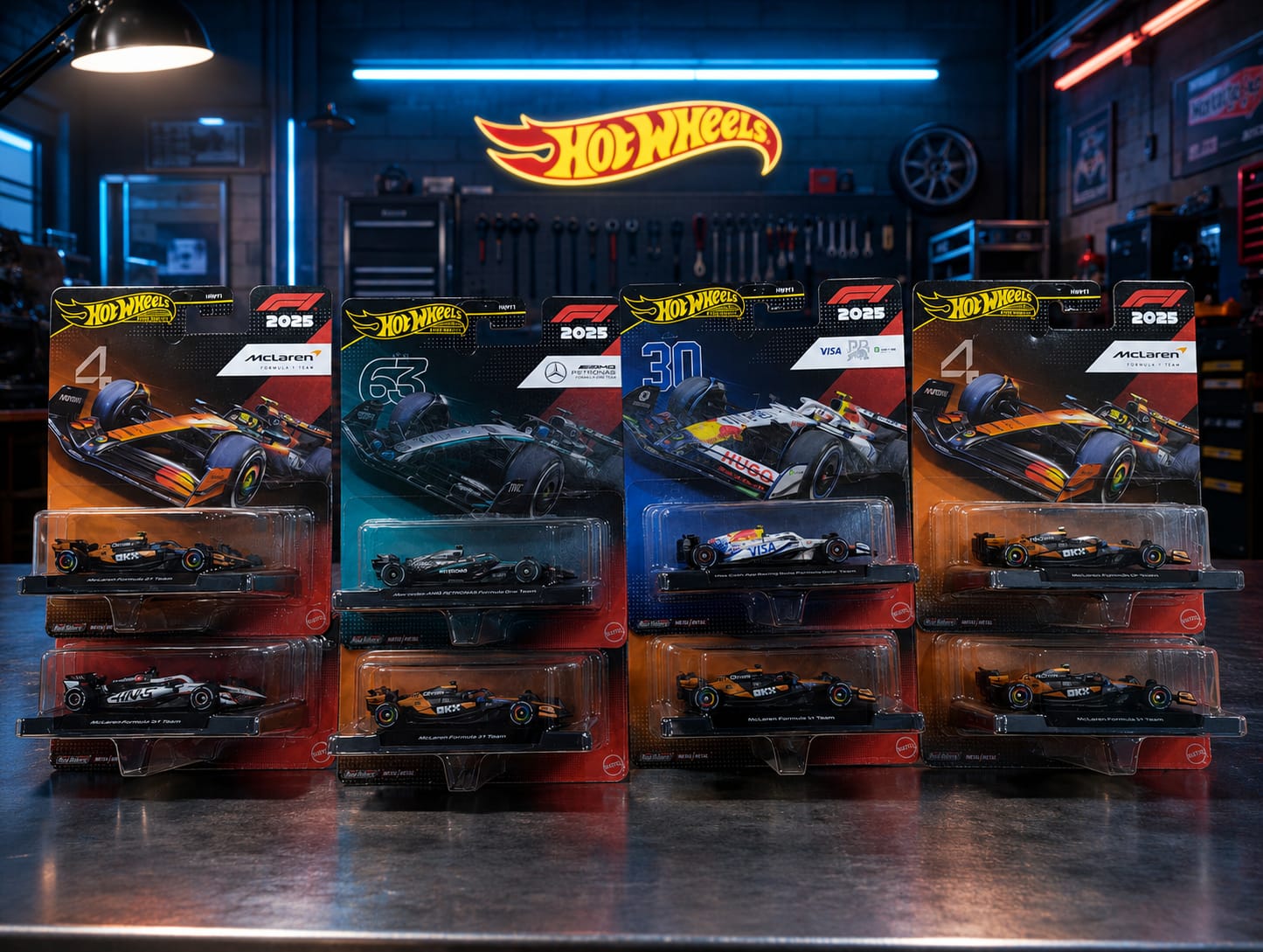 Hot Wheels F1 Set of 8 Cars (2025) - HRV11-955J - Pack of 8 Cars