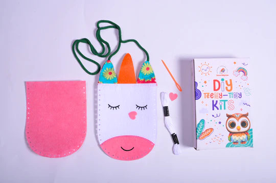 ilearnngrow Teeny Tiny DIY Sew Your Own Unicorn Bag | Stitch & Create Kit for Kids