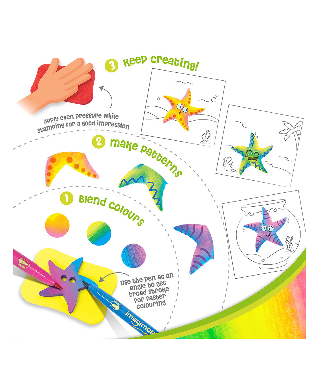 Imagimake Stamp Art-Food Coloring and Stamping Set, Child Age Group: 4 - 8  Years