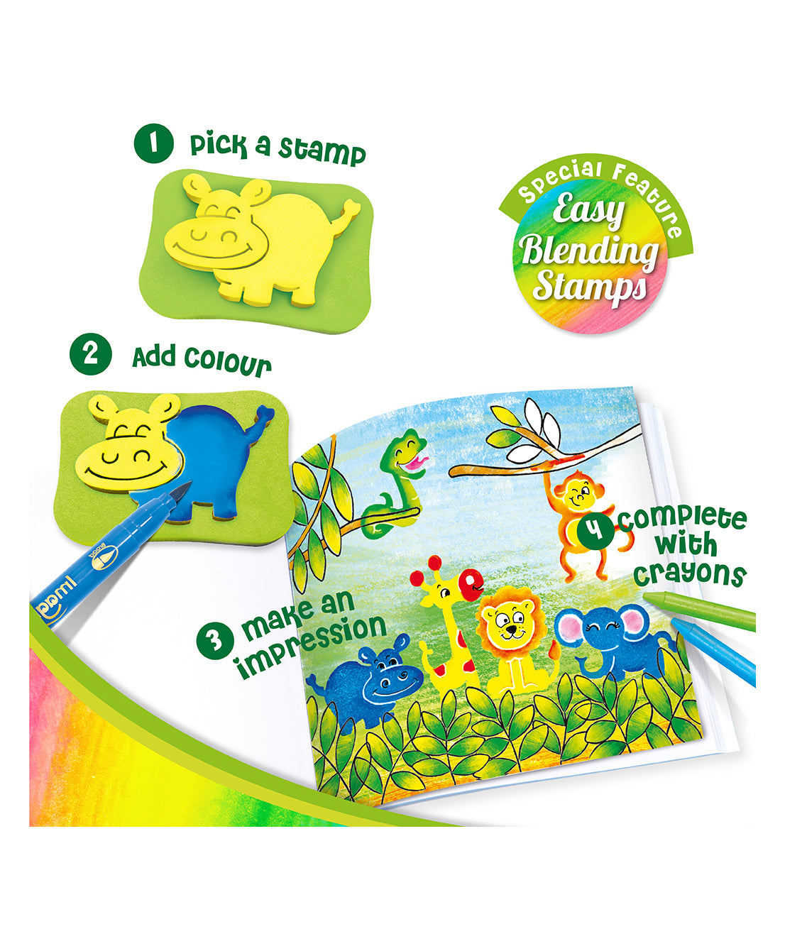 Imagimake DIY Stamp Art Animal Kingdom - Multicolour