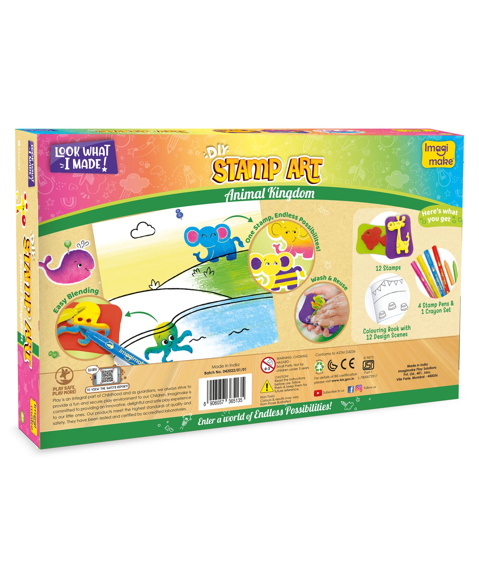 Imagimake DIY Stamp Art Animal Kingdom - Multicolour