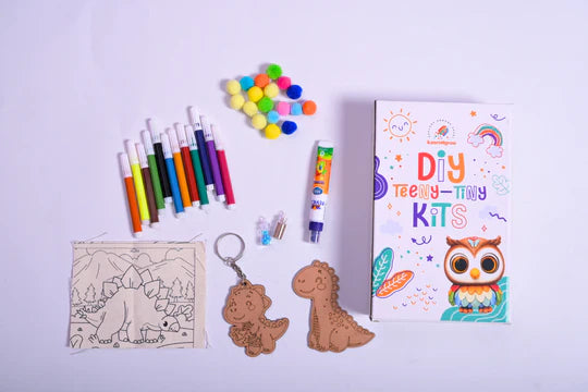 ilearnngrow Teeny Tiny DIY Dino Painting Kit – 3‑in‑1 Dinosaur Craft Set for Kids