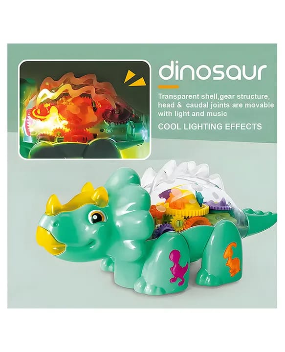 Educational Toys Cute Dinosaur Transparent Shell Lighting Music Dinosaur Car Toy for Kids