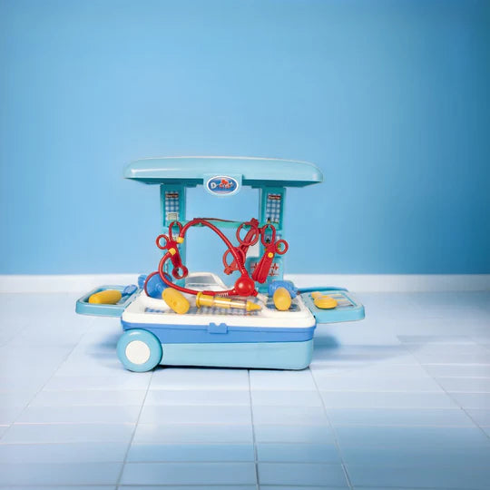 Ilearnngrow Toys Premium Doctor Set with Pull & Push Trolley for Kids , Doctor Set with LED Light Instruments, Pretend Play Doctor Set for Kids