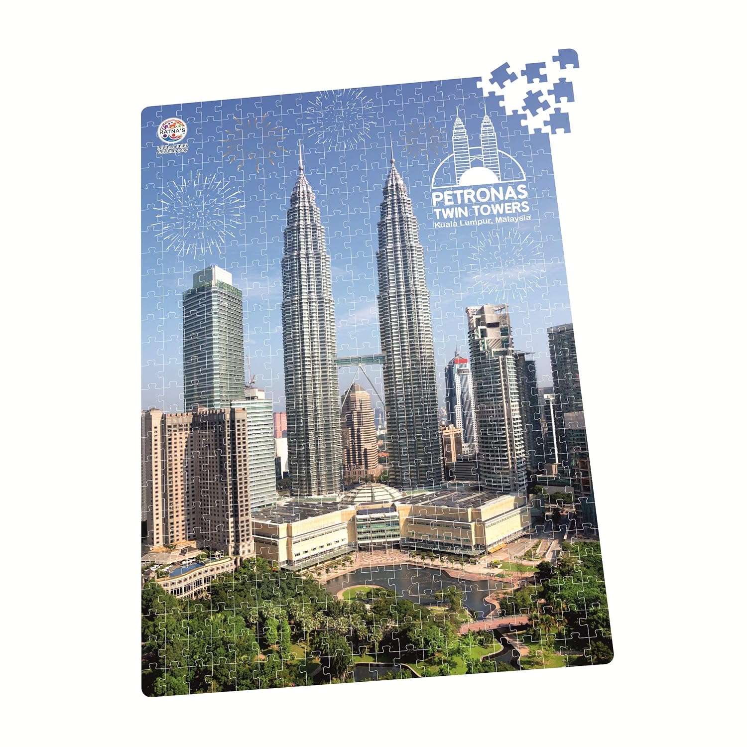 Ratna's Petronas Twin Towers Malaysia 500 Pieces Jumbo Floor Jigsaw Puzzle Multicolor
