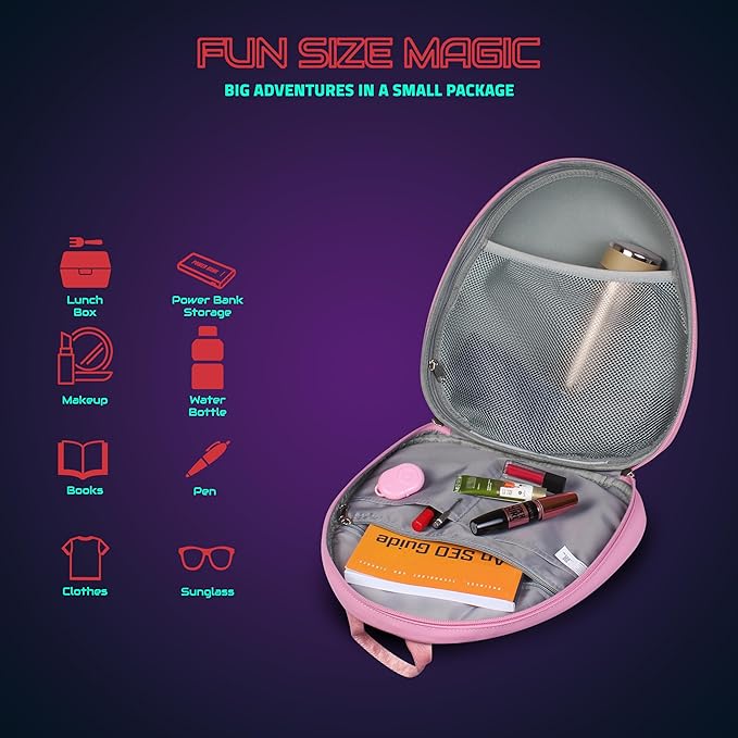 Hookaba: GlowBuddy LED Eyes Kids Backpack,Waterproof IPX5 Premium PU 13 Ltr Capacity For Kids - Multicolor