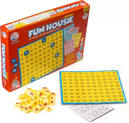 Ratnas Fun Housie Jumbo Party & Fun Games Board Game - 300 Tickets