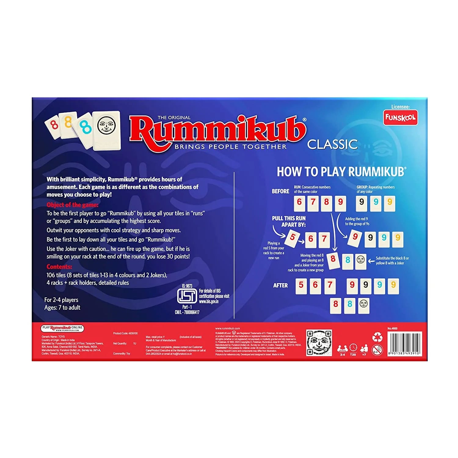 Funskool Rummikub Classic Board Game For Kids