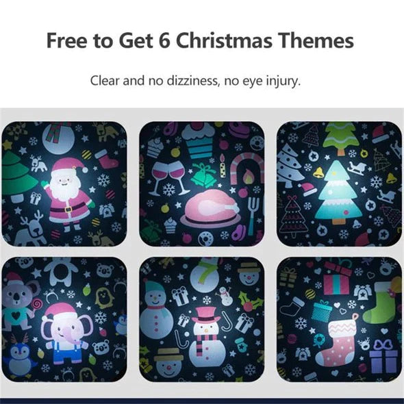 LED Night Light Christmas Projector Lamp USB Rechargeable Music Box Lamps for Kids - Color & Design May vary