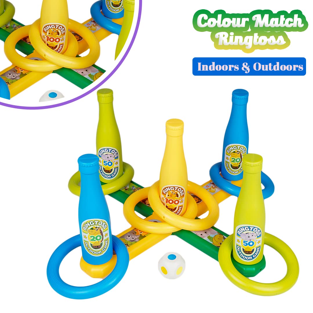 Ratna's 2 in 1 Colour Match Ring toss Jungle Print Target Game Set for ...