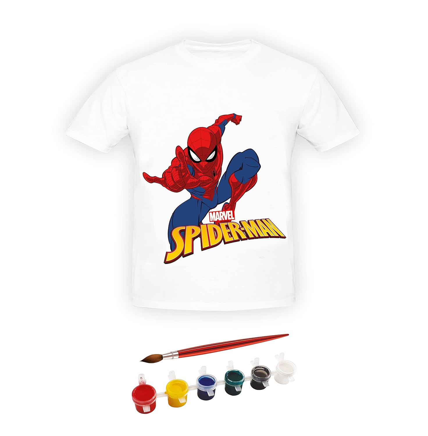 Ratnas Paint Your T-Shirt Spiderman Theme Diy Kit for Unisex Kids - Multicolor