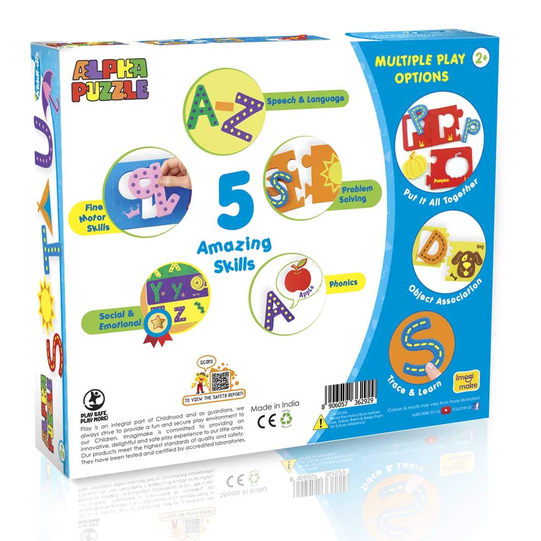 Imagimake Alpha Puzzle | Alphabets for Kids Learning | Educational Toys for Kids - Multicolor