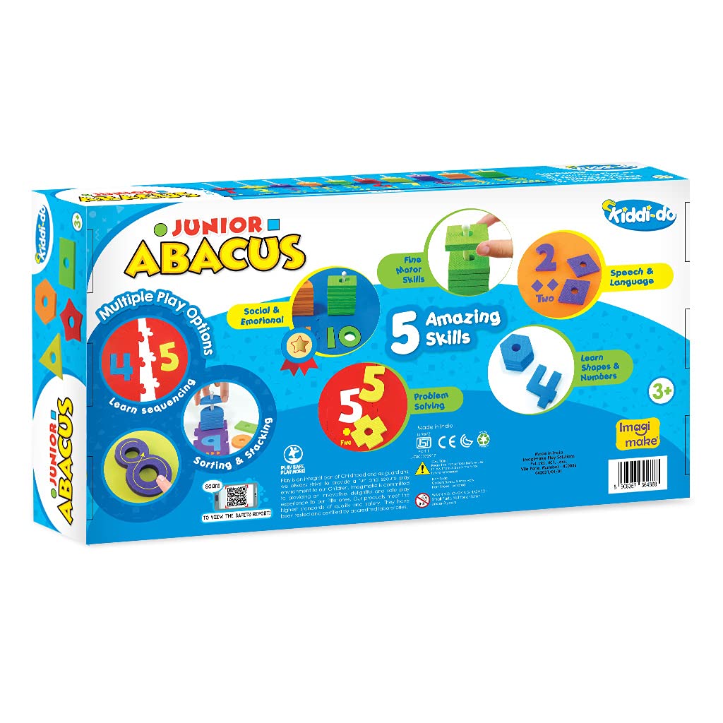 Imagimake Junior Abacus | Learn Number, Shapes & Colours | Abacus For Kids -Multcolor
