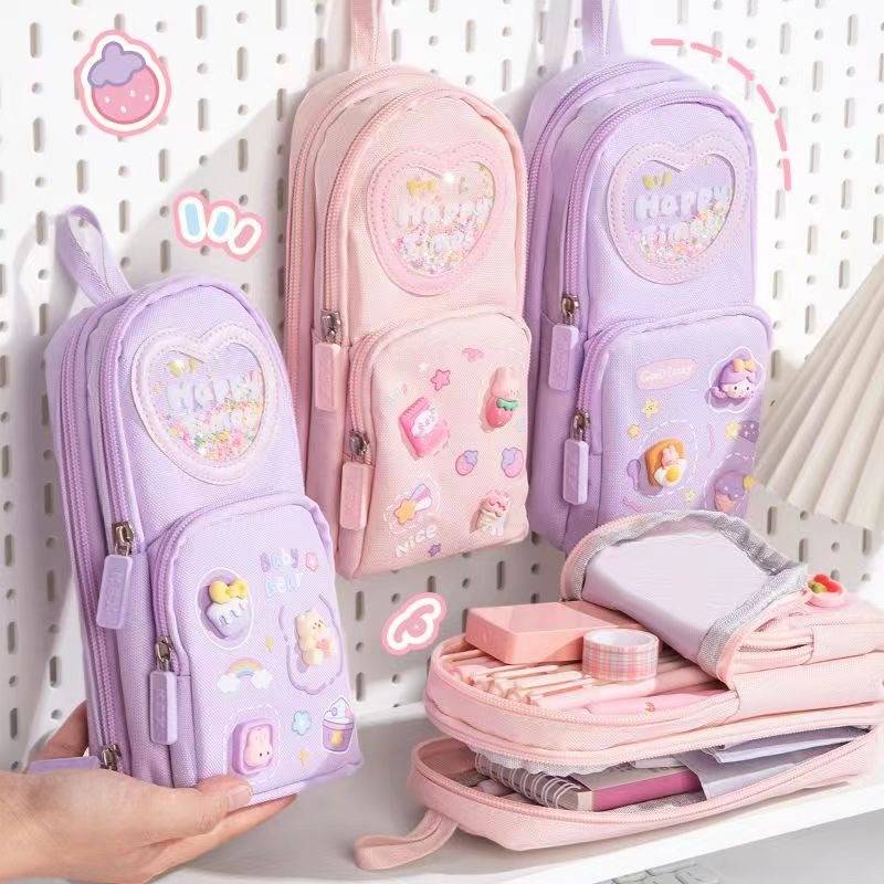Bag-shaped Pencil Bag Cute Stationery Storage Bag Good Looking Student Pencil Box Multi-functional capacity Stationery Bag - Color & Design May Vary