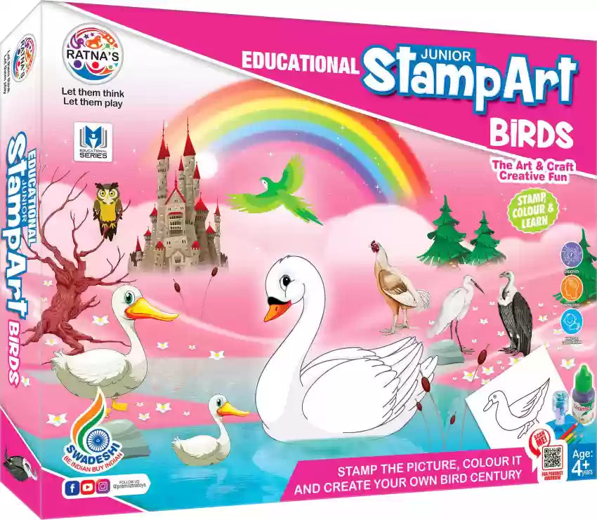 Ratna's Educational Art & Craft Stamp Art Flower Small with 6 Different Flower Stamps for Kids - Multicolor