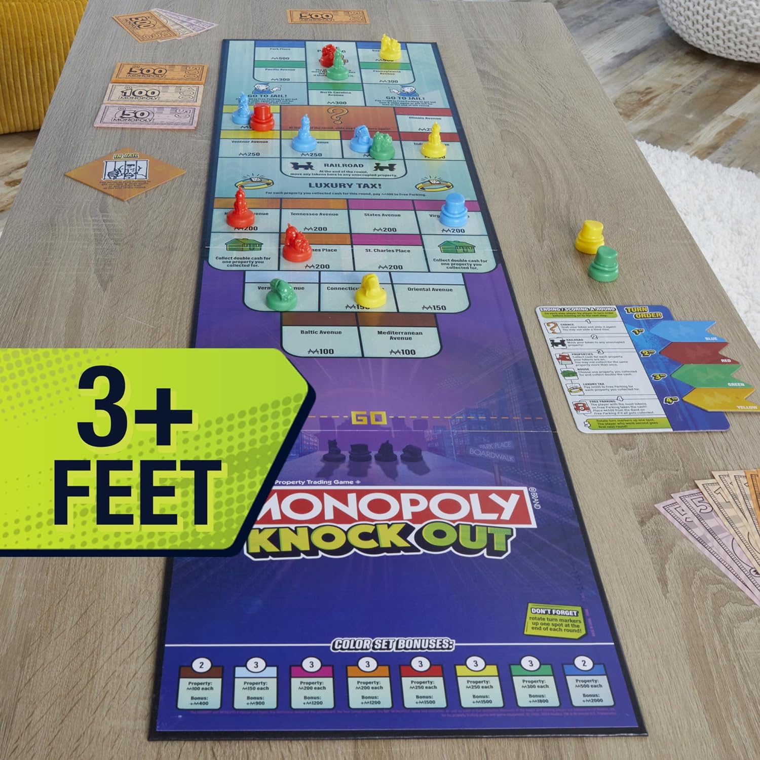 Monopoly Knockout Family Party Game for Kids, Teens, and Adults |  Quick-Playing Board Games