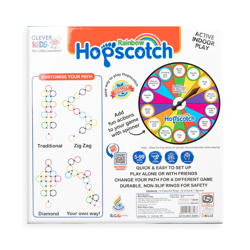 Clever Kids Hopscotch Rainbow Active Indoor Play - Multicolor (Box Damages)