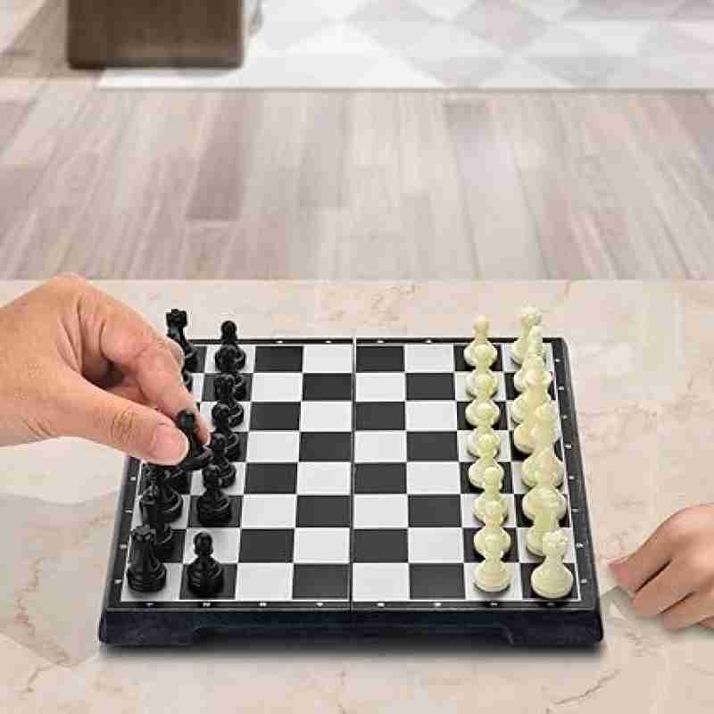Magnetic Folding Chess Set, Educational Game Board Kids Chess Board Travel Toys Board Game Accessories