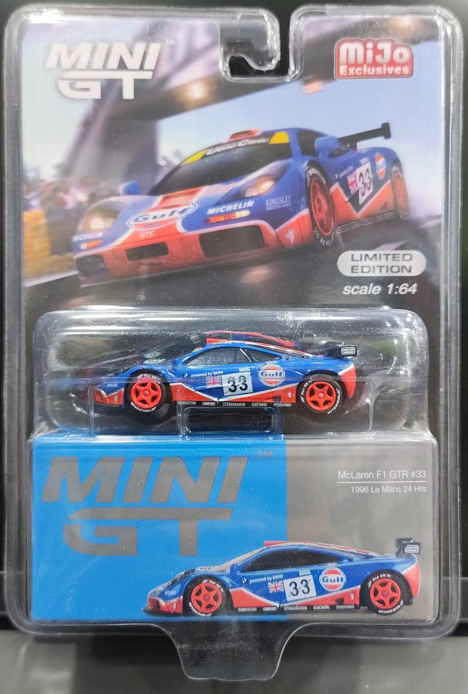 MINI GT #723 Imported Edition - McLaren F1 GTR #33 - 1996 Le Mans 24 Hrs - Blister Pack