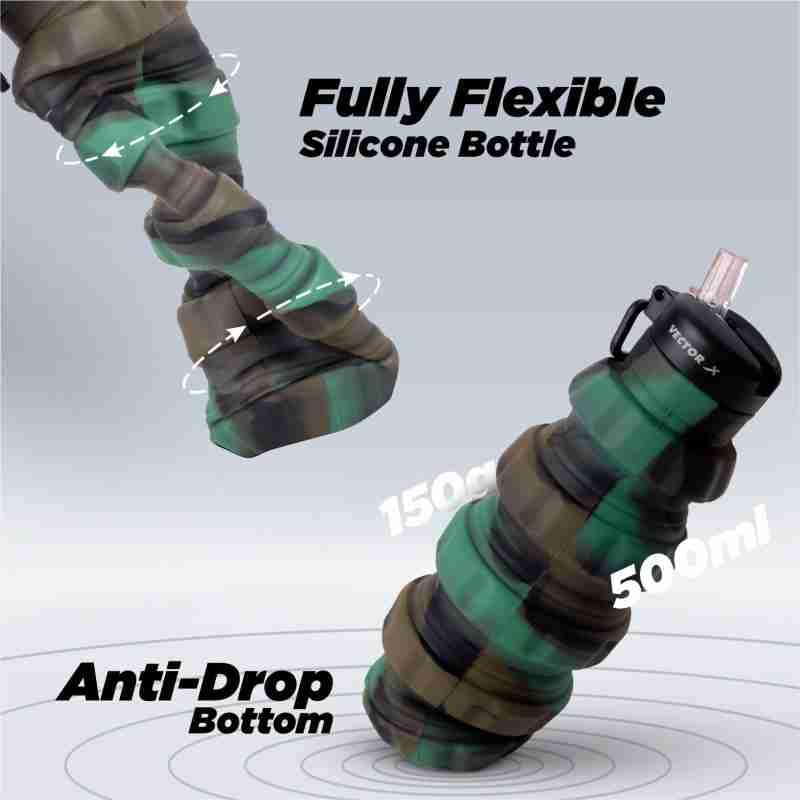 Water Bottle BPA Free 500 ml Grenade Foldable Water Bottle Silicone Food Safe Bicycle Bottle Reusable Bottle for Fitness, Bike, Sports, and Outdoor Activities