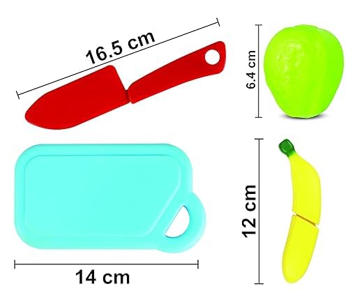 Itoy's Fruit Cutting Play Toy Set with a toy knife, encouraging creativity, fine motor skills, and healthy eating habits