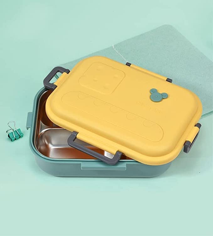 Compartment Insulated Lunch Box Stainless Steel Tiffin Box for School & Office Multicolor
