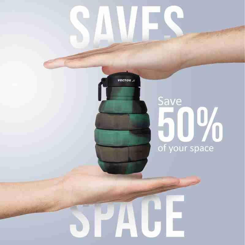 Water Bottle BPA Free 500 ml Grenade Foldable Water Bottle Silicone Food Safe Bicycle Bottle Reusable Bottle for Fitness, Bike, Sports, and Outdoor Activities