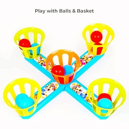 RATNA S FIT Fun 2 in 1 Basket-Bottle Ringtoss Target Game |Indoor and Outdoor Activity Party Games for Kids and Adults|