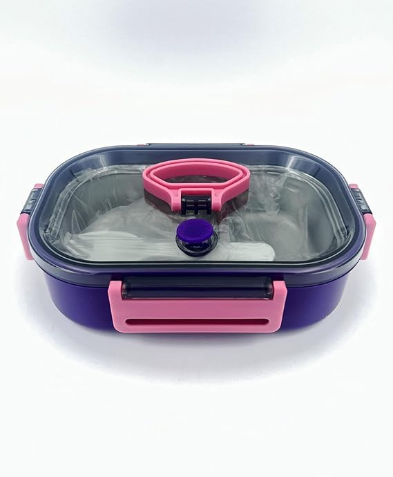 Stainless Steel Lunch Box with Spoon, Detachable Liner, Spill Leak Proof and Steam Valve 500 ml Lunch Box - Assorted
