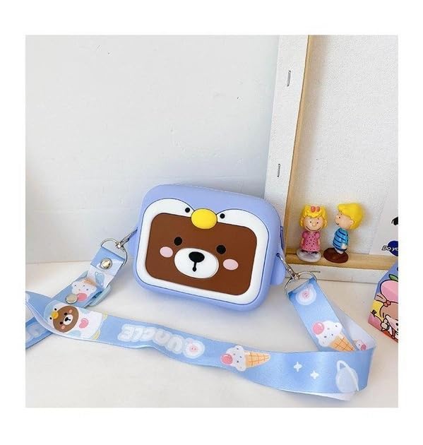 Kawaii - Cute Children Side Bags with Strap, Comb and Compact Mirror for Kids - Multicolor