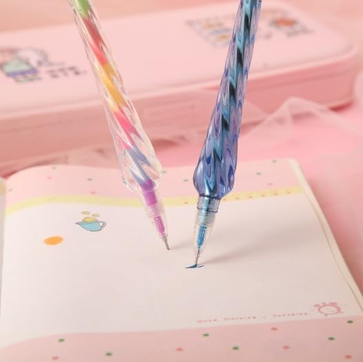 Stationery Set : Metallic Shining Outline Creative Pens & Crystal Love Fountain Pen Set for Art and Craft (4 Pcs) (Multicolor)