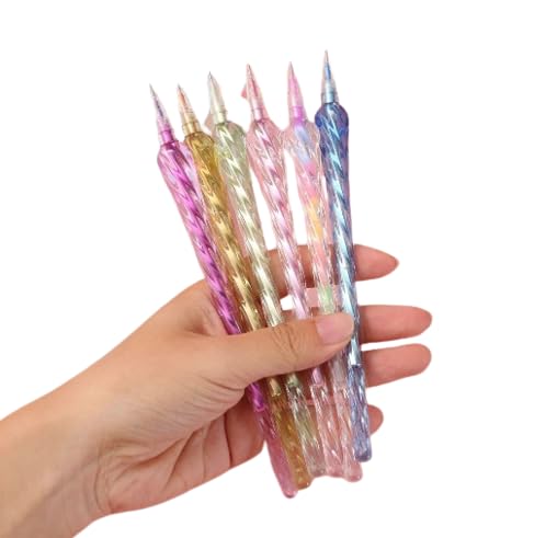 Stationery Set : Metallic Shining Outline Creative Pens & Crystal Love Fountain Pen Set for Art and Craft (4 Pcs) (Multicolor)