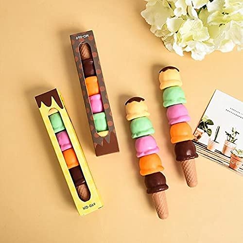 Ice-Cream Cone Shape Highlighter with Stack-able 5 Bright Colors | Fine Grip | Ideal for Kids - Pack of 2 Pcs