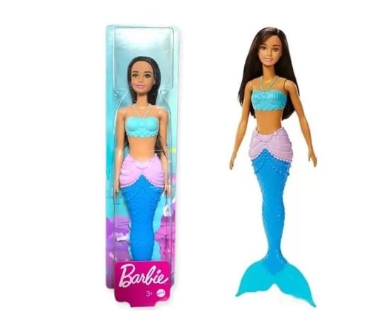Barbie Dreamtopia Mermaid Doll (Brunette) with Multi-Colored Mermaid Tail, Toy for Kids Ages 3 Years Old and Up - HGR07