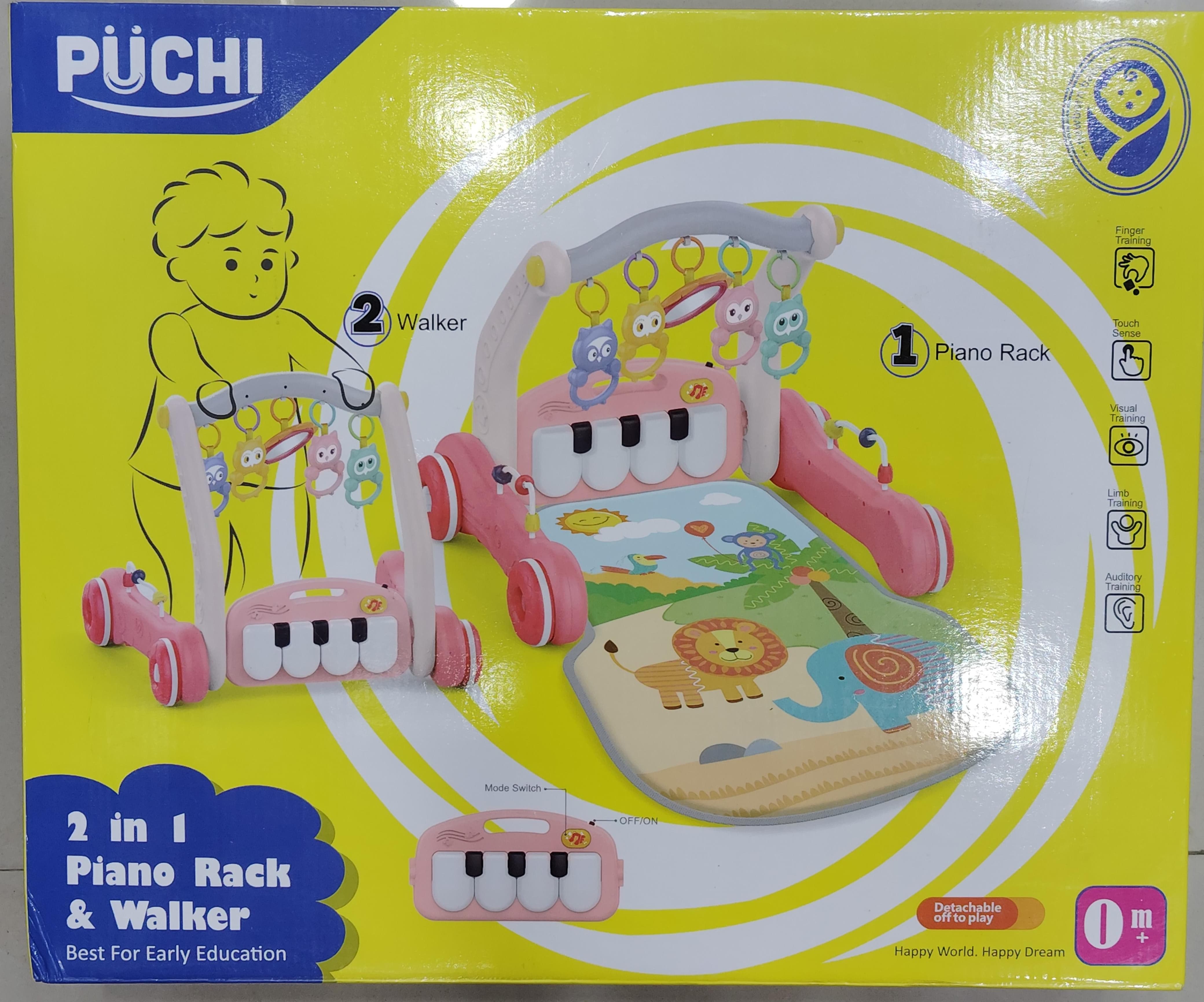 Puchi 2 in 1 Indian Musical Keyboard Mat Piano Gym Mat Gym & Fitness Rack, Pack of 1 Set with Animal Sound Effect and Music Mode, Multi-Function