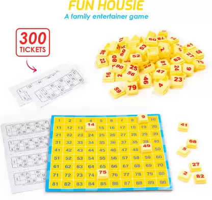 Ratnas Fun Housie Jumbo Party & Fun Games Board Game - 300 Tickets