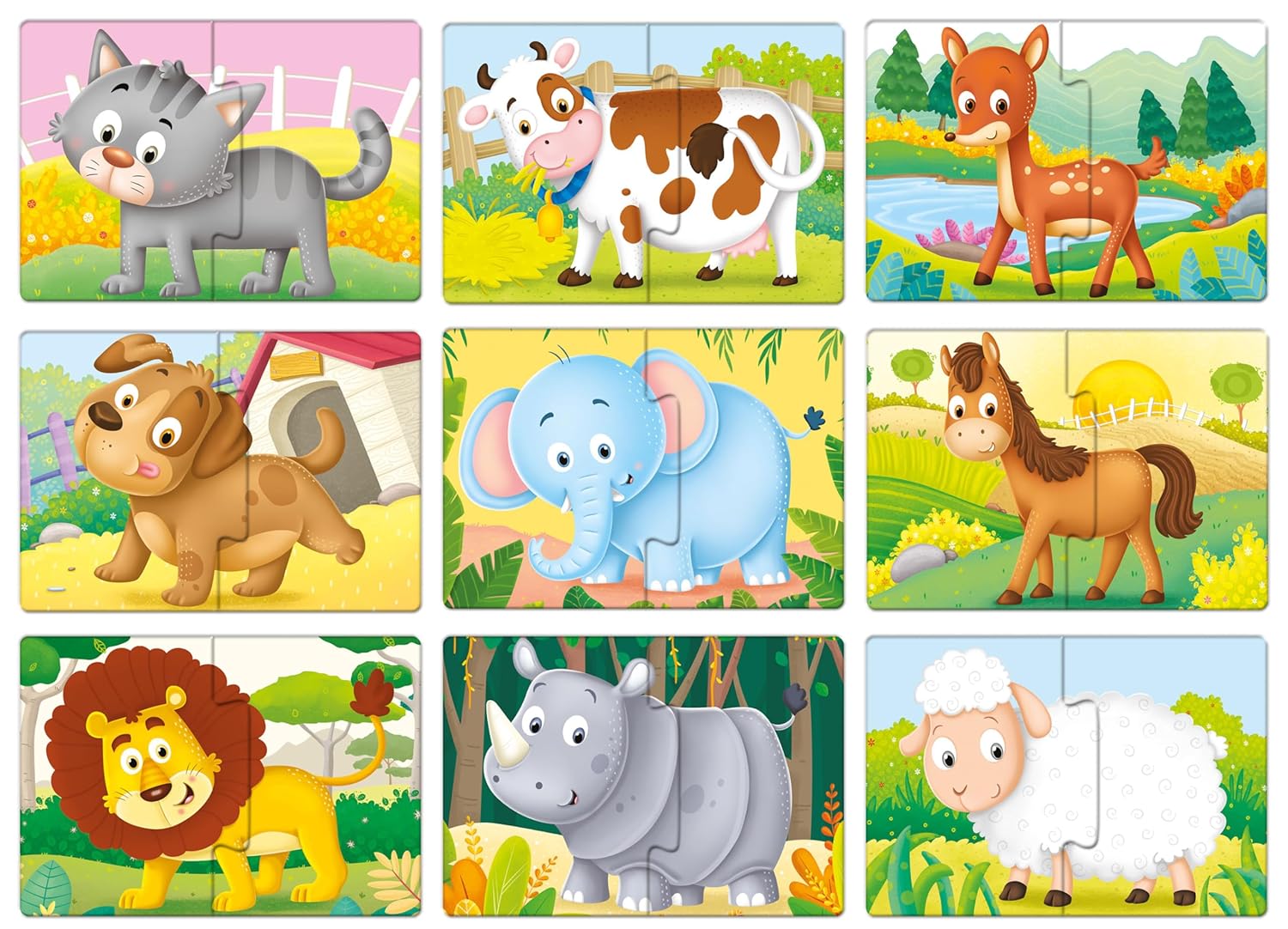 Frank Animal Friends Early 2 Piece Puzzles for Kids - Multicolor