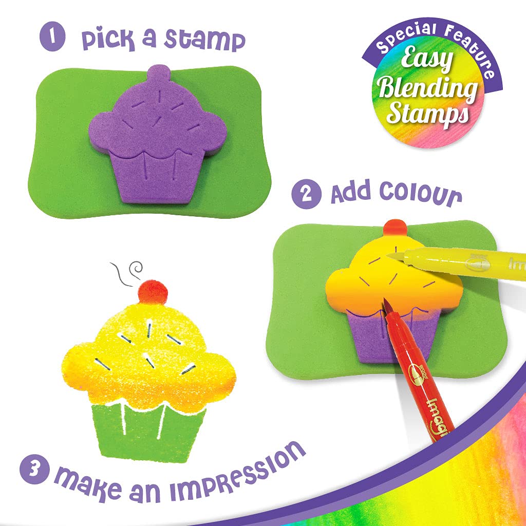 Imagimake Stamp Art Food, Coloring & Stamping Set