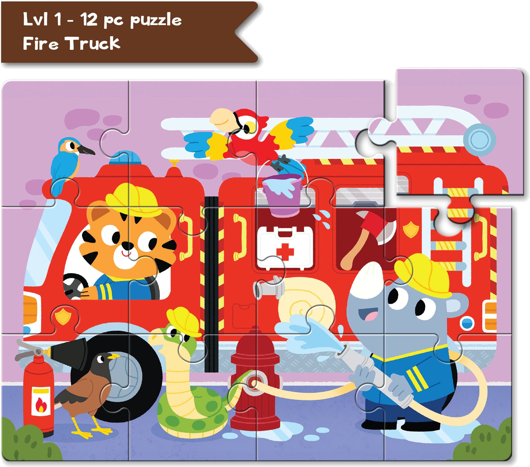 Play Panda – 4 in a Box Transportation Puzzle Set for Kids – Educational Puzzle for Kids - 90 total Pieces