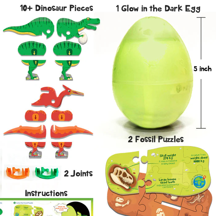 Imagi Make Dino & Egg - Green - Multicolor