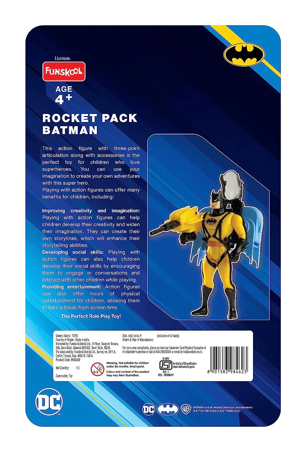 Funskool Rocket Pack Batman - Black & Yellow